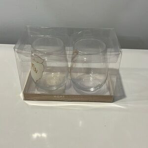 Home & Holiday Wine Glass set of 2 Mr & Mrs Santa